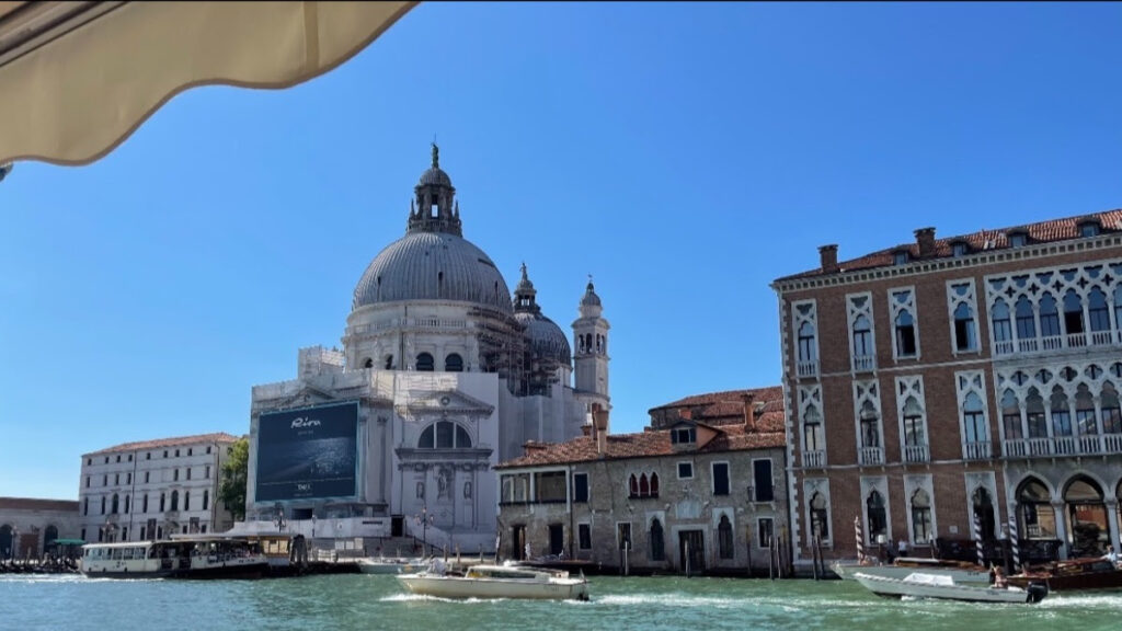 A view of the Venice canals during the Venice biennale 